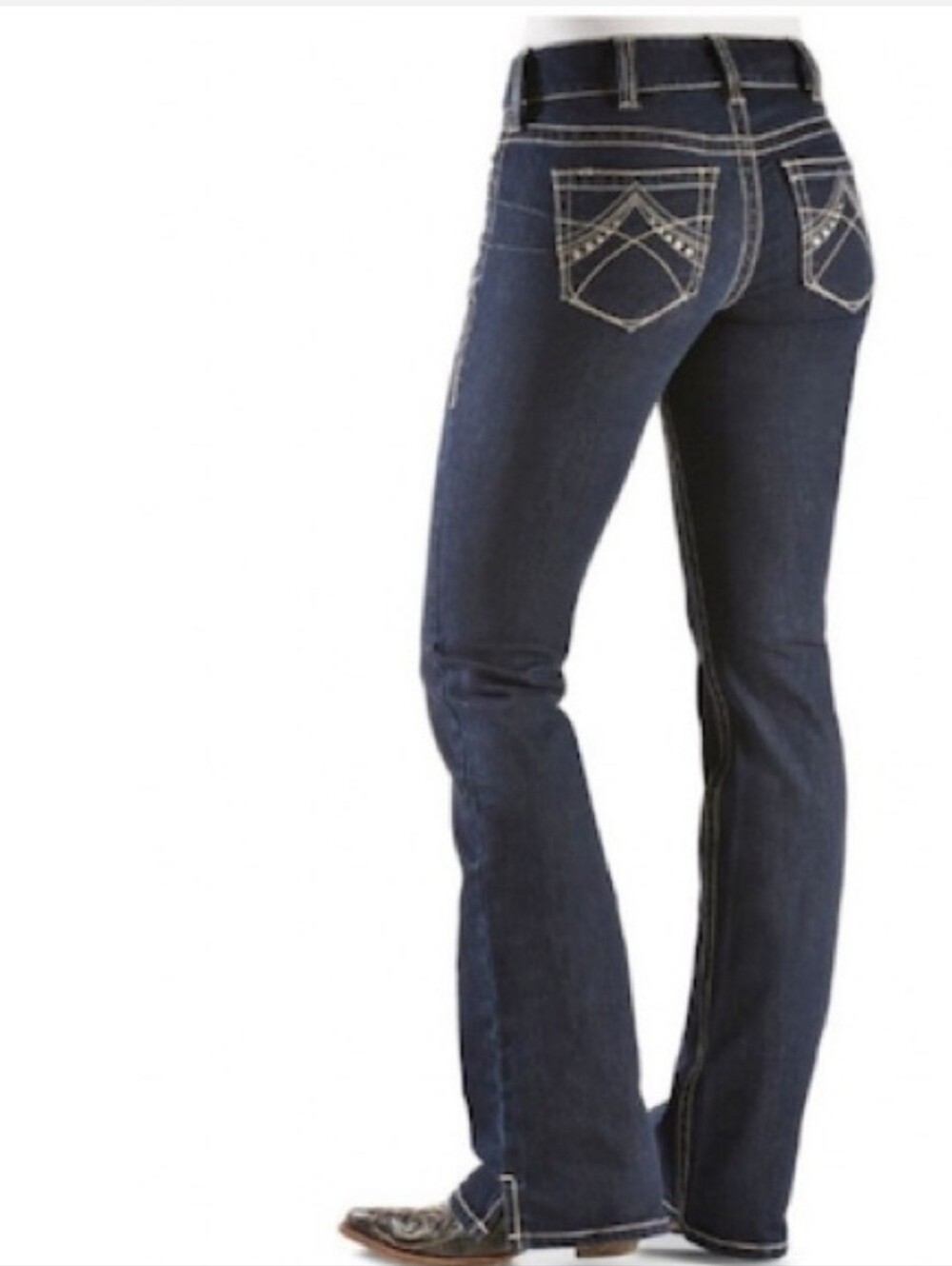 Ariat Eclipse Riding Work Mid Rise Bootcut Ranch Jean 33R Hem Slits - Picture 2 of 15
